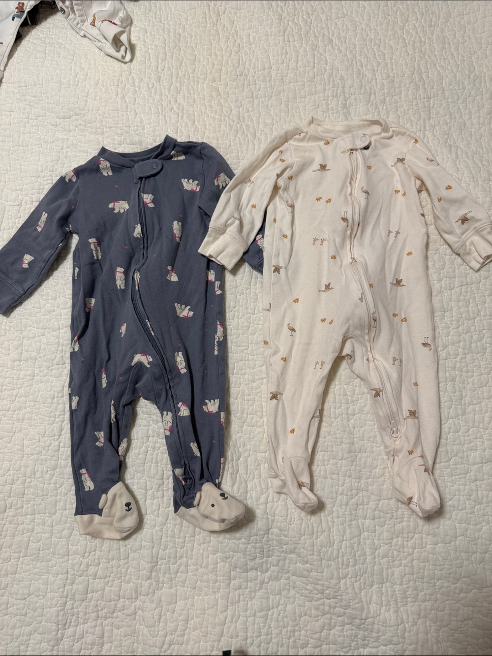 Carter's Navy and Cream Footed One-Piece Pajamas (2-Pack)